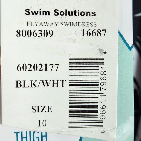 Swim Solutions Womens 10 Black Floral Flyaway Swimdress Tummy Control Resortwear - Picture 5 of 6